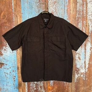 511 Tactical Series Mens Medium Short Sleeve Button Up Heavyweight Black Shirt